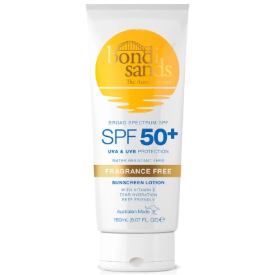 Bondi Sands 高倍大白瓶全身防晒霜 无香型 SPF50+ 150ml<br />       6折 ￡4.79（约39元）