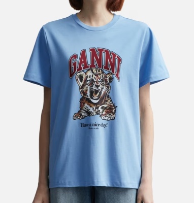 Ganni Basic Jersey Tiger 老虎T恤<br />       8.5折 $89.25（约633元）