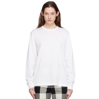 ACNE STUDIOS 纯白长袖T恤<br />       4.8折 $101（约738.14元）