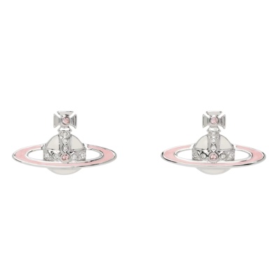 Vivienne Westwood 银色 & 粉色 Small Neo Bas Relief 耳钉<br />       8.5折 $119（约858.54元）