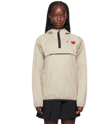 再降！Comme des Garcons Play  x Beige K-Way Edition Leon 夹克<br />       4.8折 $94（约676.75元）
