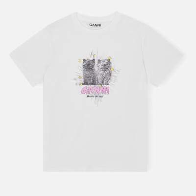 GANNI 小猫印花T恤<br />       6.3折 £72.9（约706.75元）