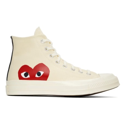 Comme des Garçons Play 灰白色 Converse 联名 Chuck 70 高帮运动鞋<br />       $150（约1078.28元）