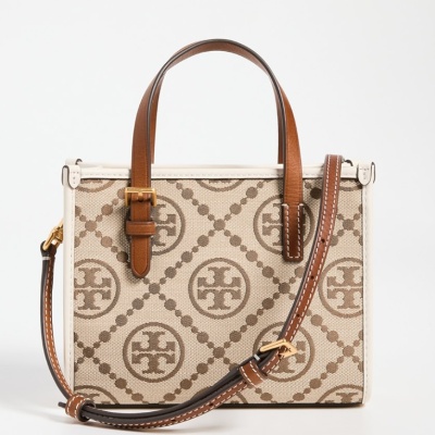 Tory Burch Mini T Monogram 托特包<br />       7.5折 $298.5（约2148.6元）