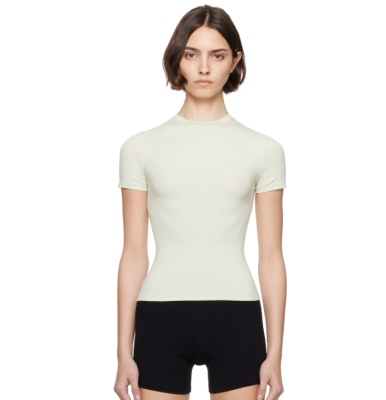 SKIMS 绿色 Cotton Jersey T 恤<br />       6折 $48（约345.62元）