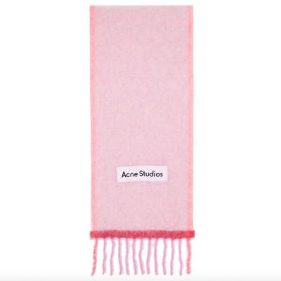 赵今麦同款！Acne Studios 粉蓝马海毛围巾<br />       4折 $128（约921.02元）