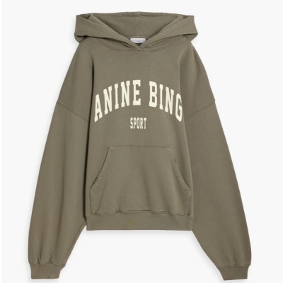 Anine Bing 灰绿色连帽卫衣<br />       5折 $110（约790.79元）