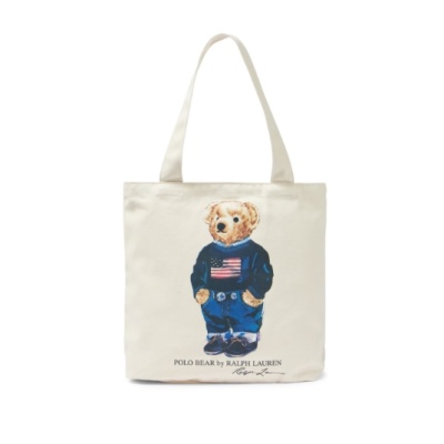 POLO RALPH LAUREN 拉夫劳伦小熊印花托特包<br />       9折 HK$535.5（约489.77元）
