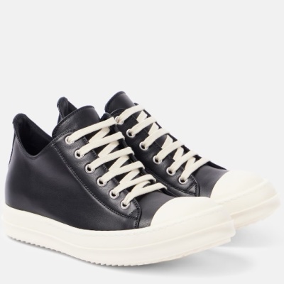 RICK OWENS 黑色皮革运动鞋<br />       7.2折 €417.6（约3531.35元）