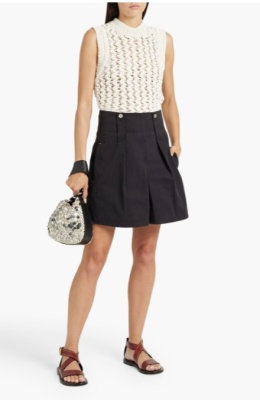 ISABEL MARANT Dicochia 褶饰棉质斜纹布短裤<br />       3折 $188（约1353.88元）