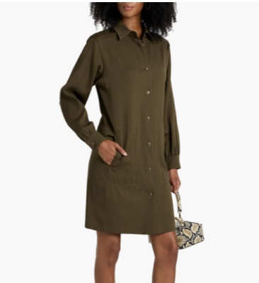 MAX MARA Kim 羊毛斜纹布迷你衬衫连衣裙<br />       5折 $648（约4646.16元）