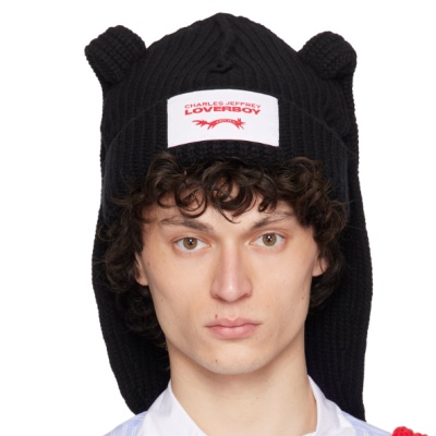 中站含税！Charles Jeffrey LOVERBOY 黑色 Chunky Rabbit 毛线帽<br />       3折 $77（约549.76元）