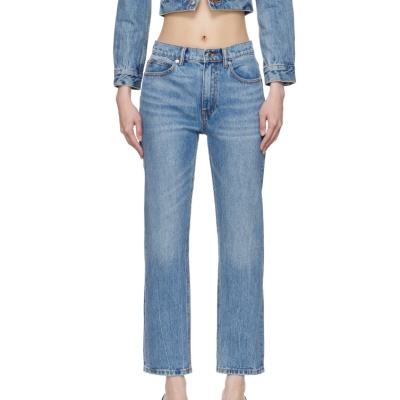 中站含税！Alexander Wang 蓝色 OG High-Rise Stovepipe 牛仔裤<br />       2.9折 $138（约983.5元）