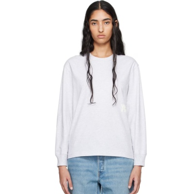 中站含税！alexanderwang.t 灰色徽标长袖 T 恤<br />       3.8折 $89（约634.94元）