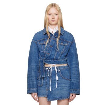Alexander Wang 蓝色 Regen Cotton Wrapped 牛仔夹克<br />       2.7折 $190（约1357.45元）