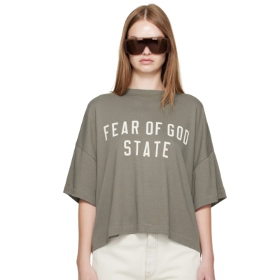 Fear of God ESSENTIALS 灰色 Boxy T 恤<br />       HK$450（约413.6元）