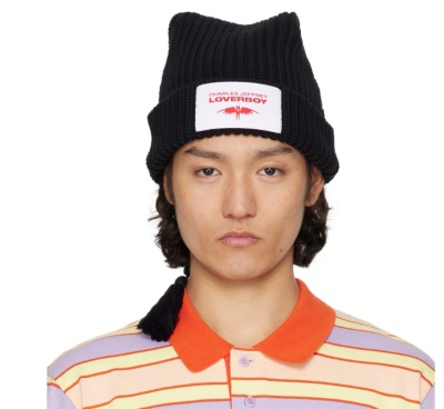 Charles Jeffrey LOVERBOY 黑色 Sloppy Giuseppe 毛线帽<br />       5.3折 $64(约457.4元)
