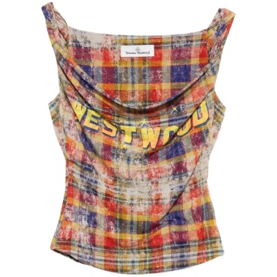 Jennie同款!Vivienne Westwood 西太后格纹垂坠坦克背心<br />       9折 ¥2364.3