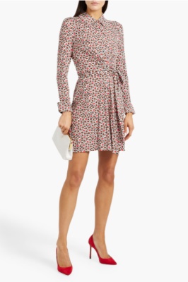 DVF Didi 印花弹力针织迷你裹身裙<br />       3折 $113.4（约804.14元）