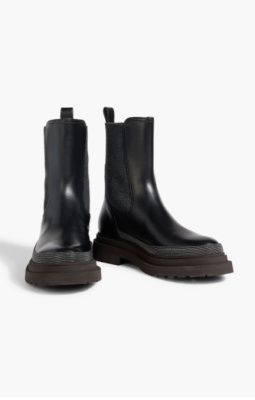 BRUNELLO CUCINELLI 饰有珠饰的切尔西皮靴<br />       4折 $880（约6242.81元）