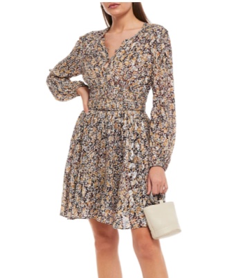 MAJE 褶皱印花金属丝线剪裁连衣裙<br />&nbsp;&nbsp;&nbsp;&nbsp;&nbsp;&nbsp;&nbsp;1.5折&nbsp;$67（约461.34元）