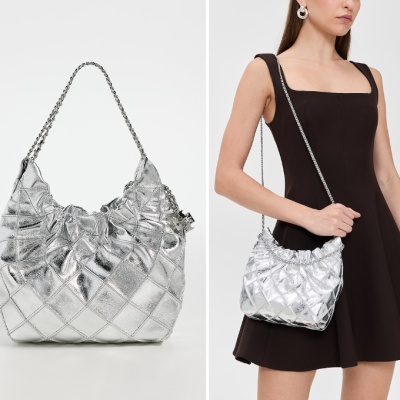 Tory Burch 汤丽柏琦 Fleming Metallic Mini Hobo 单肩包<br />&nbsp;&nbsp;&nbsp;&nbsp;&nbsp;&nbsp;&nbsp;4折&nbsp;$220（约1522.82元）