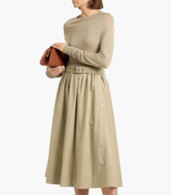 BRUNELLO CUCINELLI 配腰带棉混纺斜纹中长裙<br />&nbsp;&nbsp;&nbsp;&nbsp;&nbsp;&nbsp;&nbsp;4.5折&nbsp;$1148（约7876.08元）