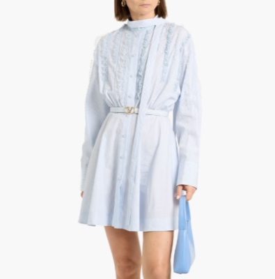 VALENTINO GARAVANI 饰有细节的条纹棉府绸迷你衬衫裙<br />&nbsp;&nbsp;&nbsp;&nbsp;&nbsp;&nbsp;&nbsp;3.5折&nbsp;$1925（约13181.25元）