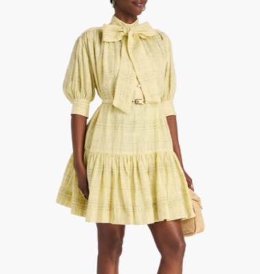 ZIMMERMANN 配腰带格纹亚麻棉混纺迷你连衣裙<br />&nbsp;&nbsp;&nbsp;&nbsp;&nbsp;&nbsp;&nbsp;5折&nbsp;$375（约2553.04元）