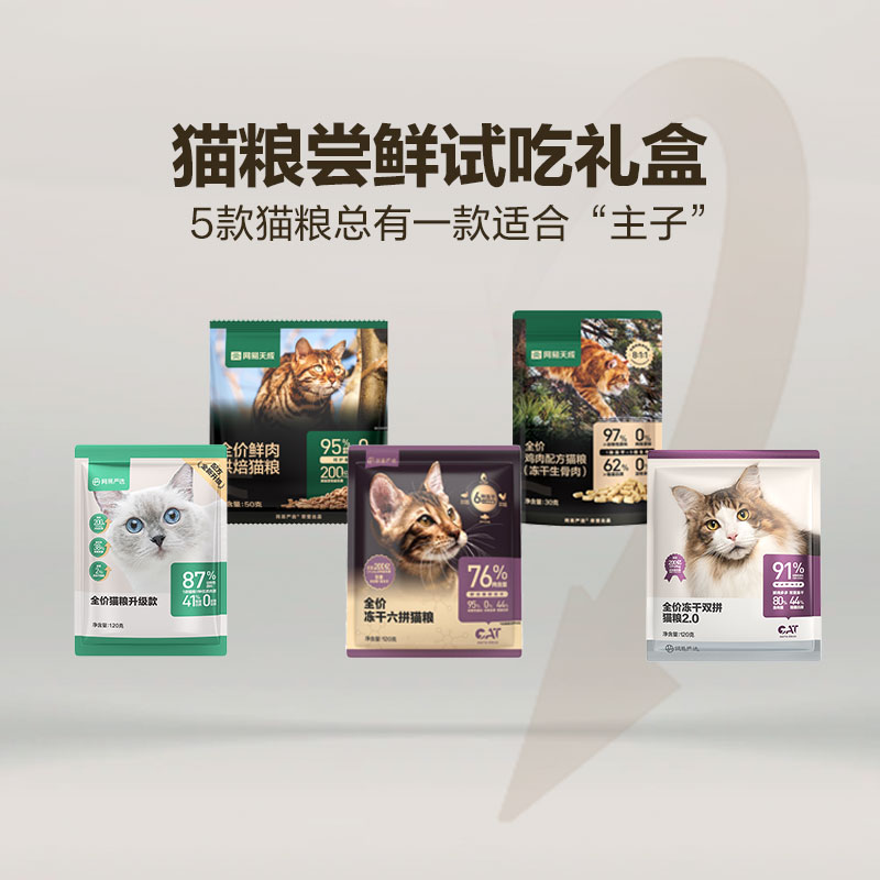 【券后价:29.9元】 网易严选猫粮试吃合集440g - 网易严选旗舰店