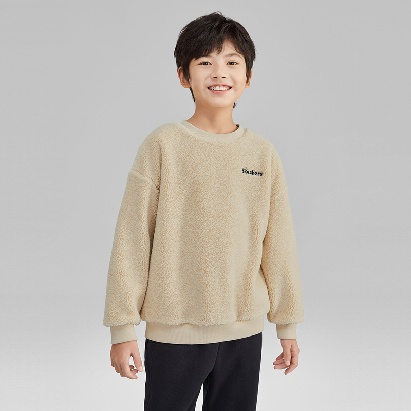 【券后价:196.37元】 斯凯奇男女同款暖绒科技冬季新款羊羔绒卫衣 - skechers童鞋旗舰店