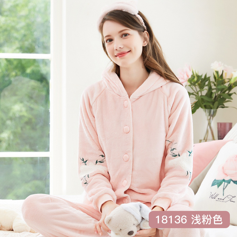 【券后价:39.9元】 秋冬季加厚孕妇睡衣家居服月子服 - pinkpanda旗舰店