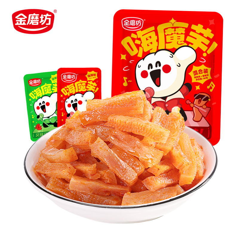 【券后价:3元】 金磨坊80g混合味魔芋爽素毛肚10小包