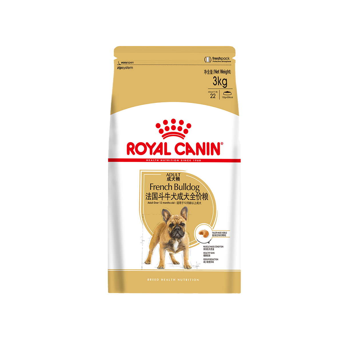 【券后价:160.2元】 皇家法国斗牛犬成犬粮3kg - 皇家麦乐多专卖店