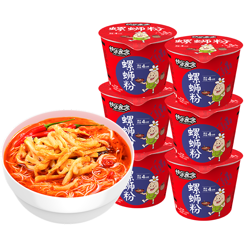 【券后价:30.9元】 【稻花香】快乐食客酸辣螺蛳粉6桶
