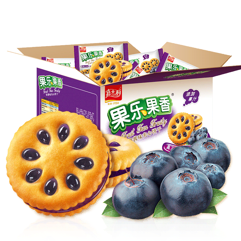 【券后价:9.9元】 嘉士利果乐果香果酱夹心饼干1kg约50小包 - 嘉士利旗舰店