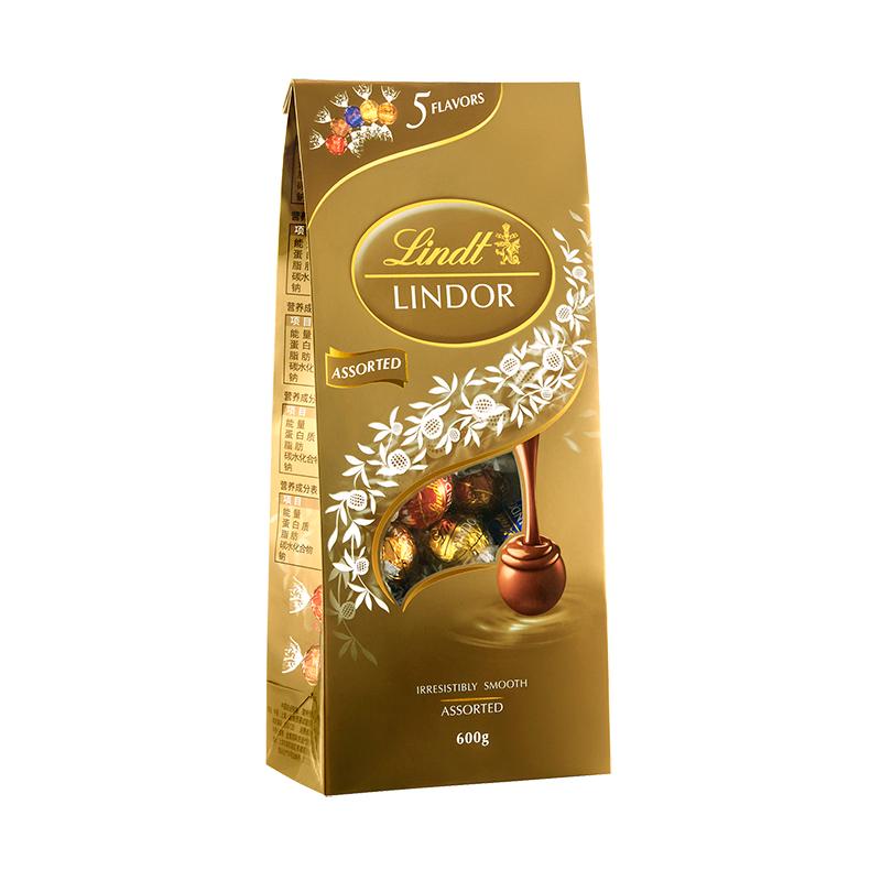 【券后价:129元】 Lindt瑞士莲进口软心牛奶黑巧榛仁600克 - lindt瑞士莲旗舰店