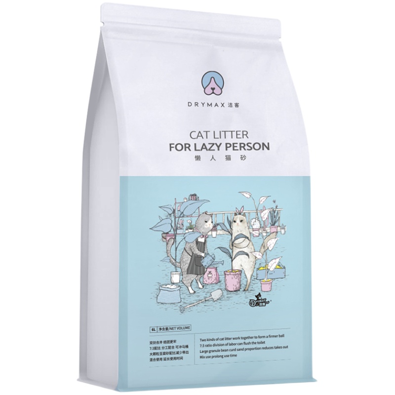 【券后价:19.9元】 洁客懒人豆腐膨润土混合猫砂6L/2.8kg - drymax洁客旗舰店