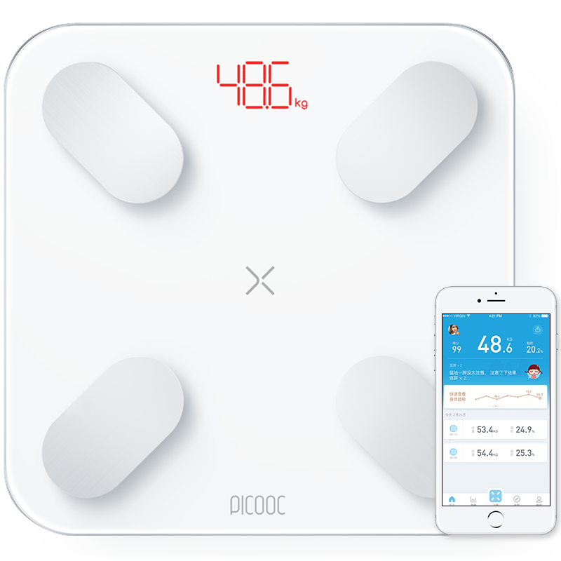 【券后价:74元】 【PICOOC/有品】智能瘦身家用体脂秤 - picooc有品旗舰店