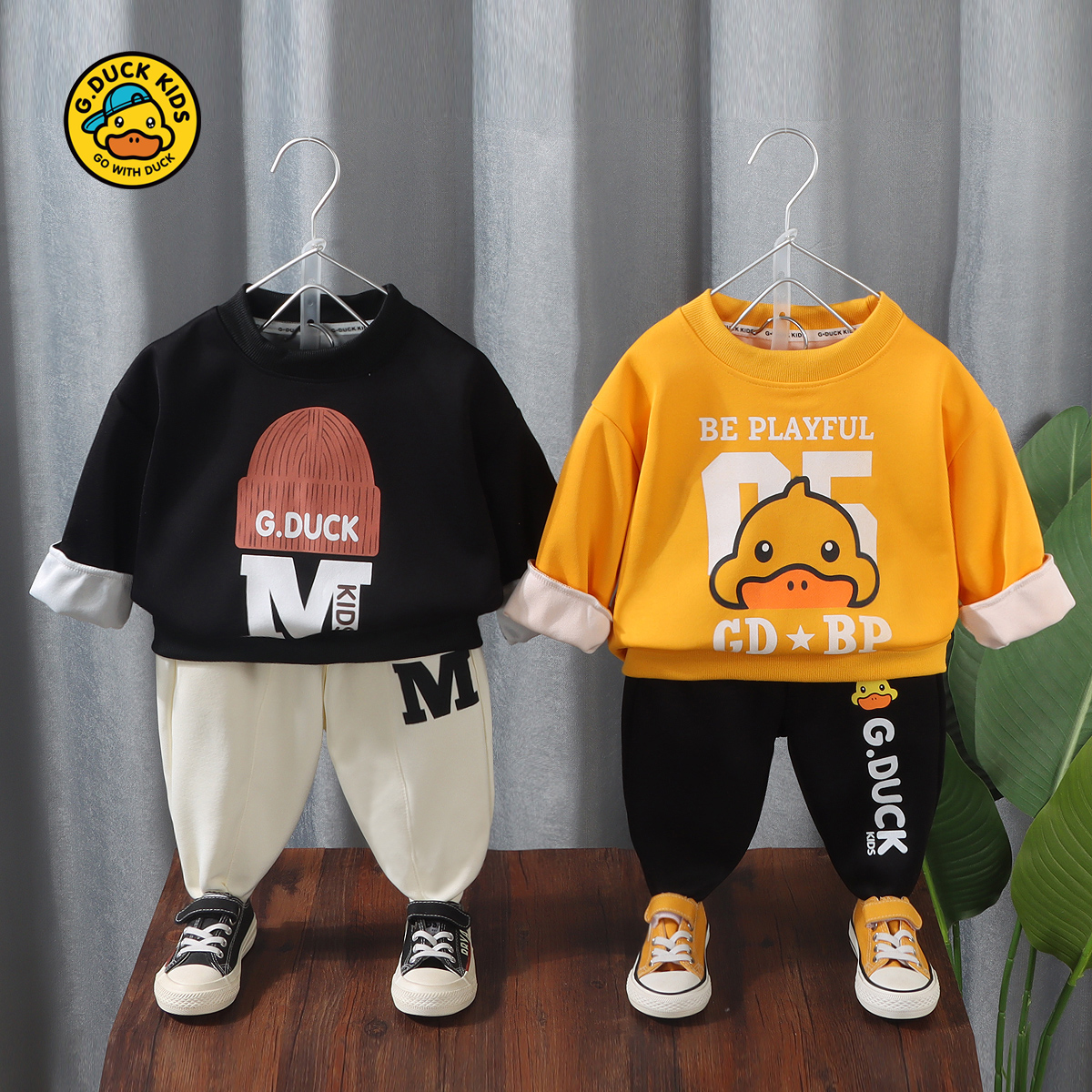 【券后价:39.9元】 小黄鸭GDUCK卫衣套装！ - G Duck kids 香港小黄鸭