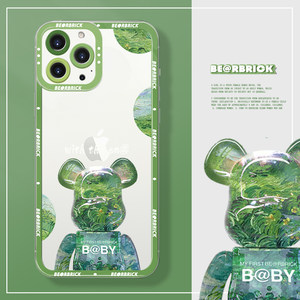 绿色暴力熊手机壳iphone苹果13透明