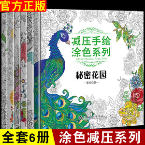 全6册秘密花园涂色书减压画画本