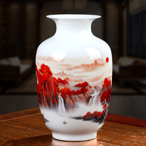 景德镇小花瓶客厅干花家居红陶瓷器