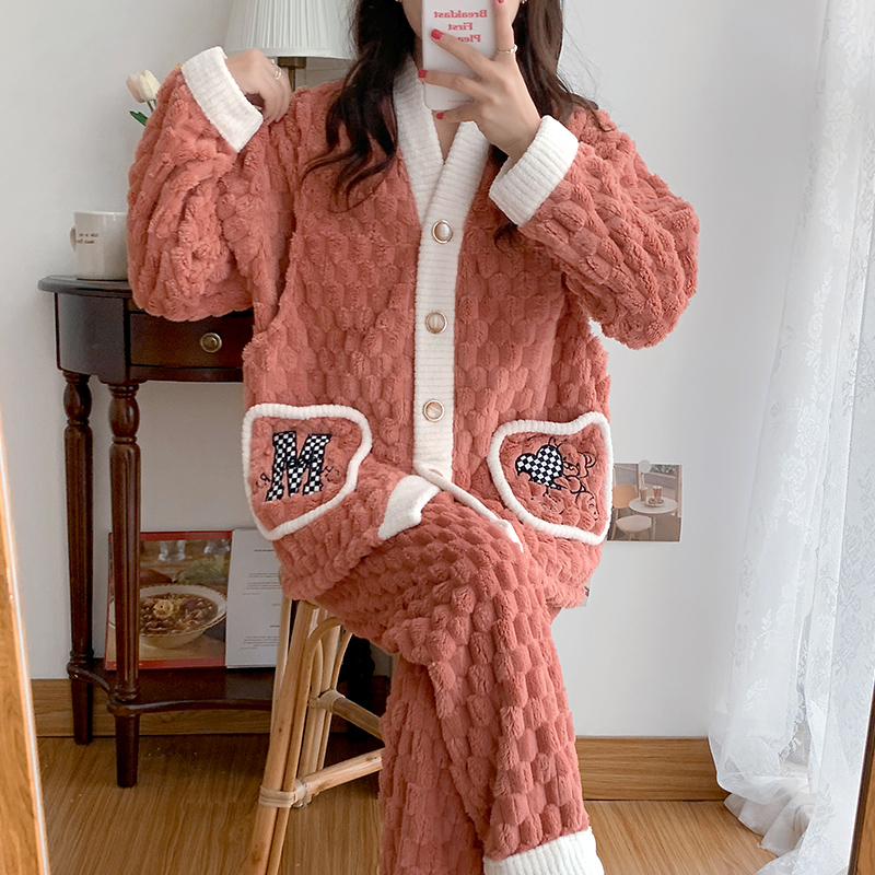 【券后价:69元】 加厚珊瑚绒月子服秋冬季纯棉 - 安娜妈咪母婴店