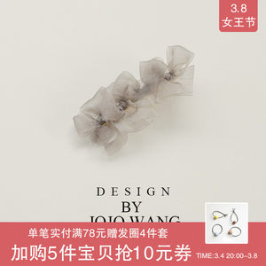 超仙~蝴蝶结夹子少女无痕日系边夹