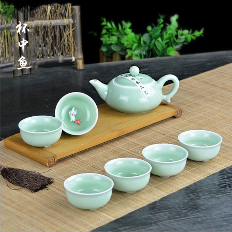 【券后价:19.9元】 7件套中式茶具陶瓷杯礼盒装 - 潮之网生活馆