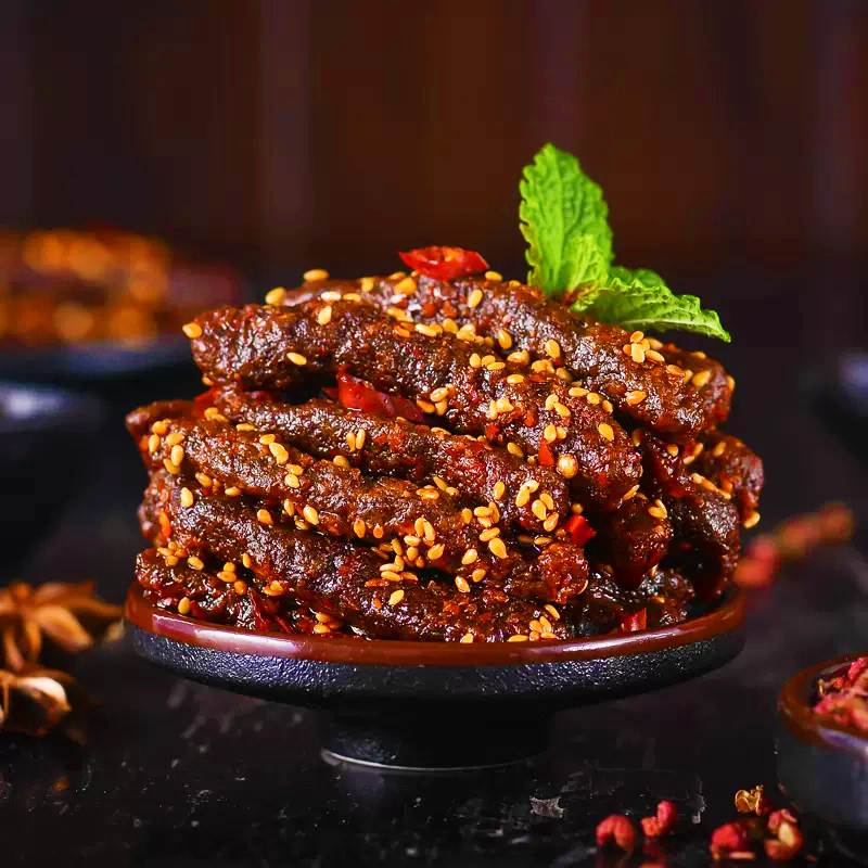 【券后价:9.9元】 偷嘴猴麻辣牛肉干50g*3袋 - 三只猴子食品专营店