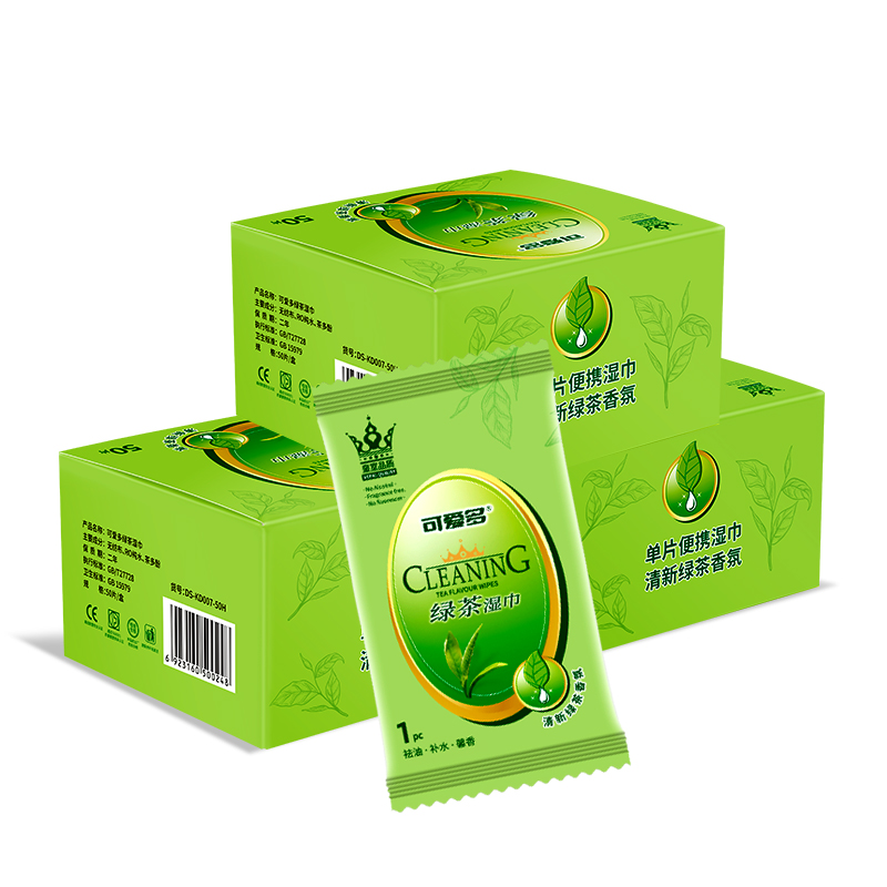 【券后价:6.9元】 可爱多消毒湿巾绿茶杀菌清洁儿童湿巾50包 - 可爱多居家日用旗舰店