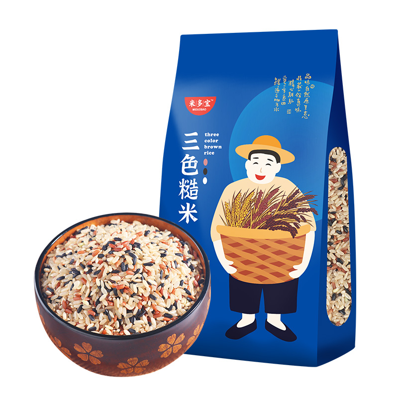 【券后价:14.9元】 【米多宝】三色糙米低脂5斤装 - 米多宝旗舰店