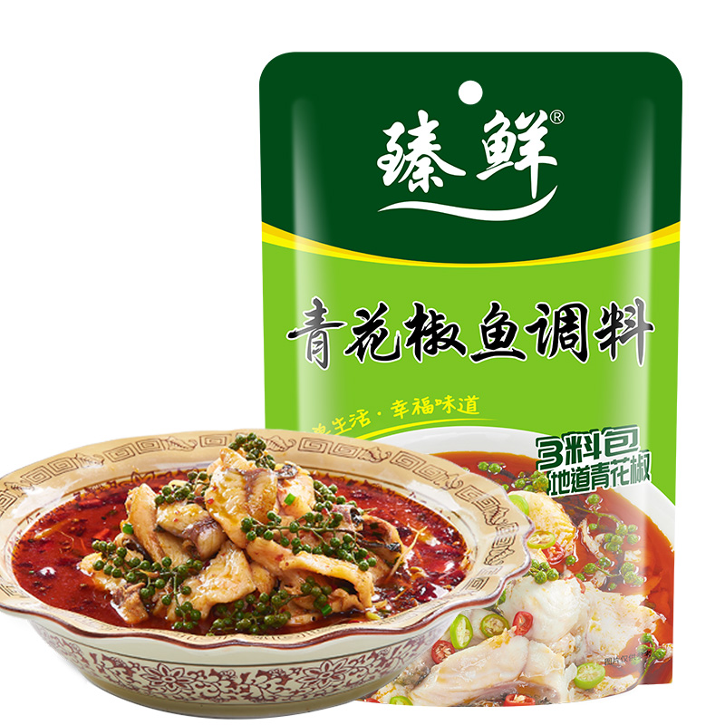 【券后价:8.8元】 臻鲜青花椒鱼调料210g麻辣藤椒水煮鱼火锅 - 臻鲜食品专营店
